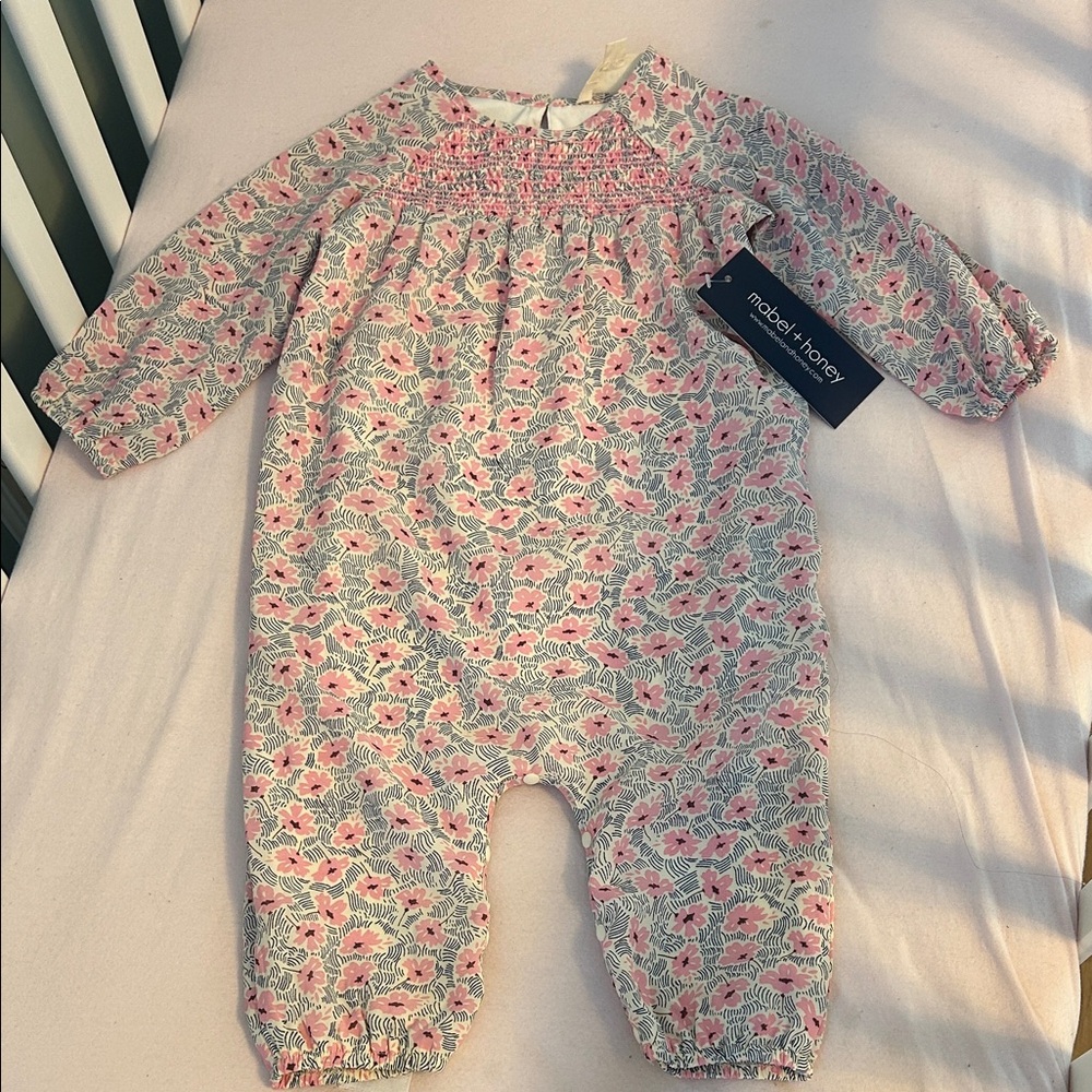 Mabel + Honey floral chiffon romper 24 months. NWT.